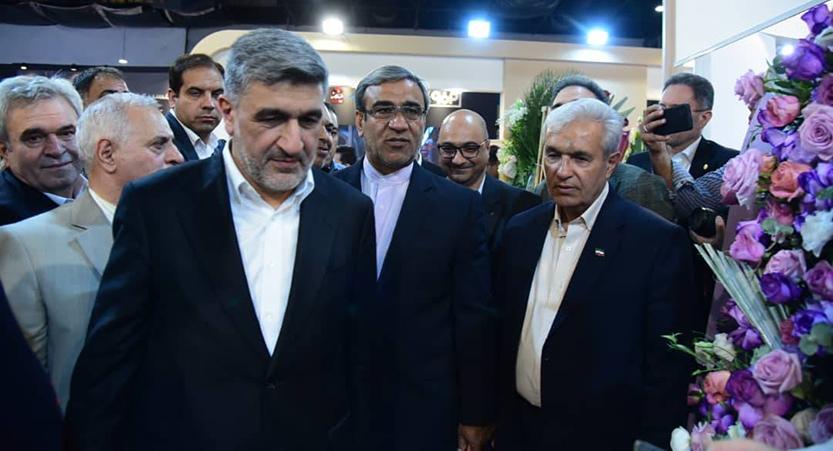 بازدید استاندار خراسان رضوی و رئیس سازمان بورس از غرفه بانک ملی ایران در نمایشگاه اینوکس مشهد